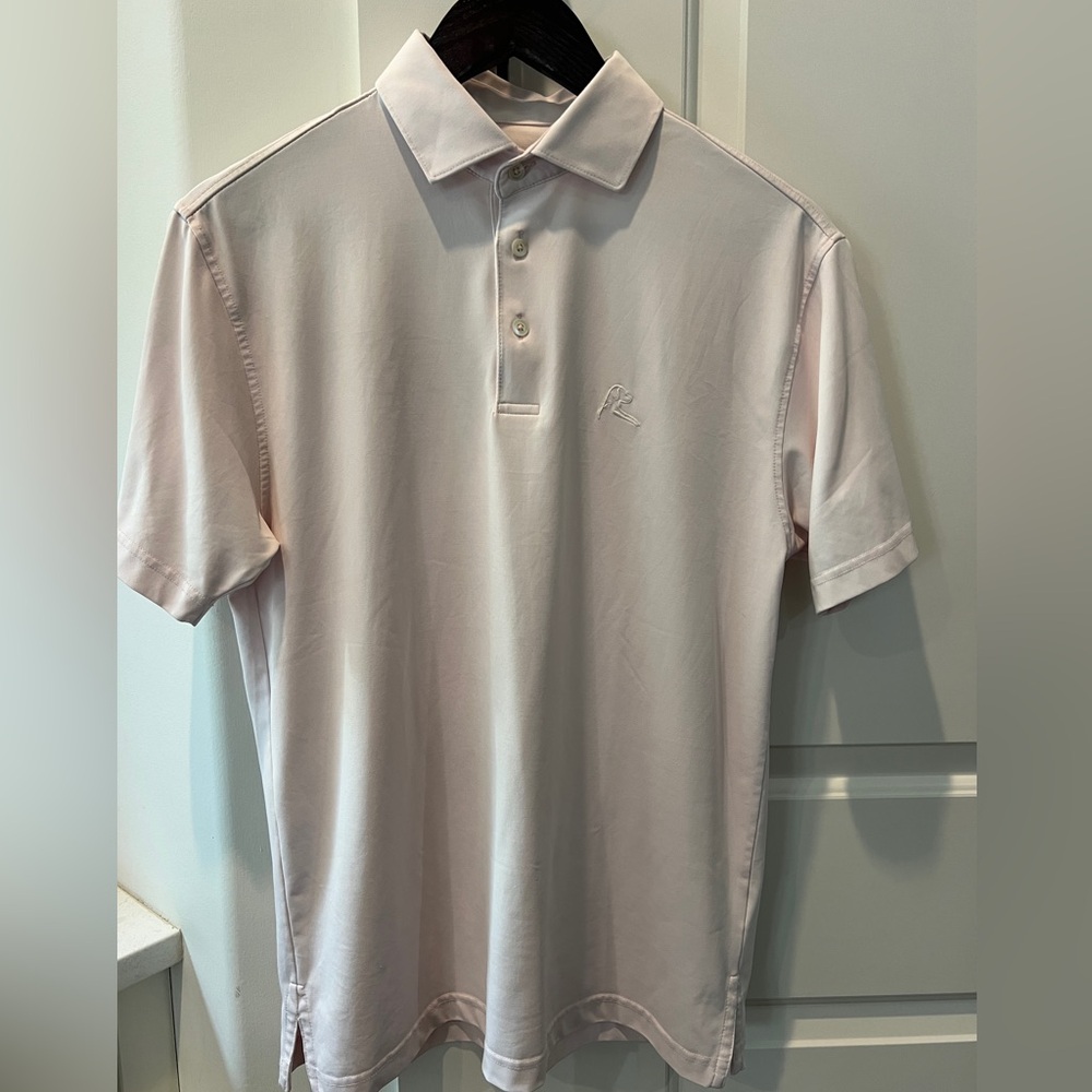 Rhoback pale pink performance polo. Size small.